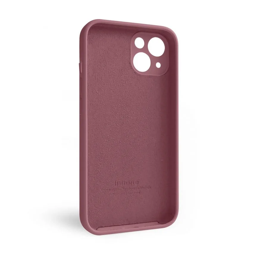 Силіконовий чохол для iPhone 13 бордовий закрита камера