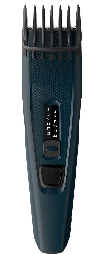 Машинка для стрижки волосся Philips Series 3000, з роторним двигуном, одна насадка, сталеві леза, синій колір.