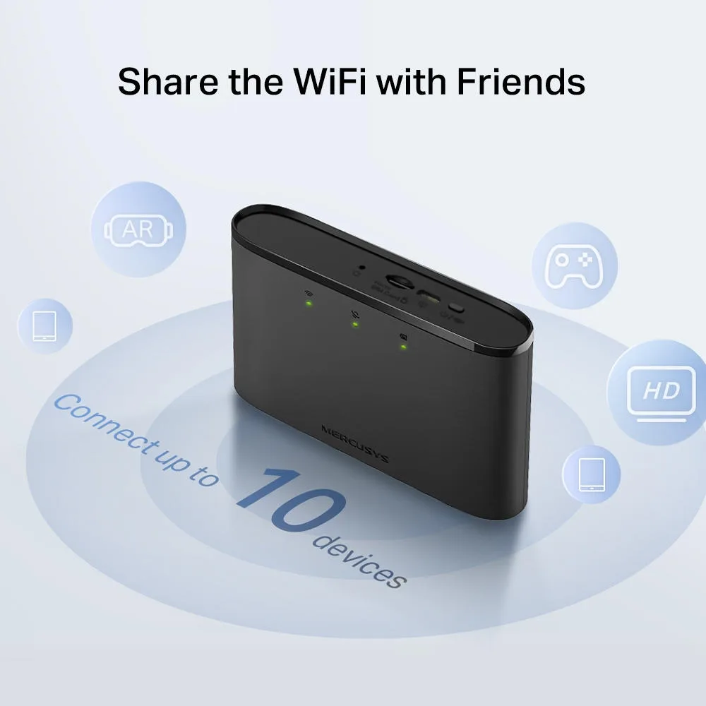 Мобильный маршрутизатор MERCUSYS MT110 N150, 4G/LTE, 2200мА*ч