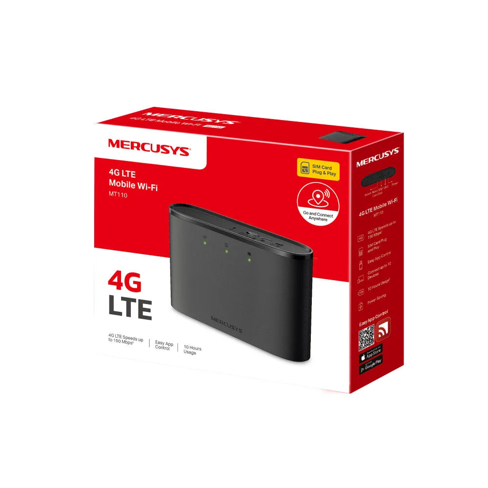 Мобильный маршрутизатор MERCUSYS MT110 N150, 4G/LTE, 2200мА*ч