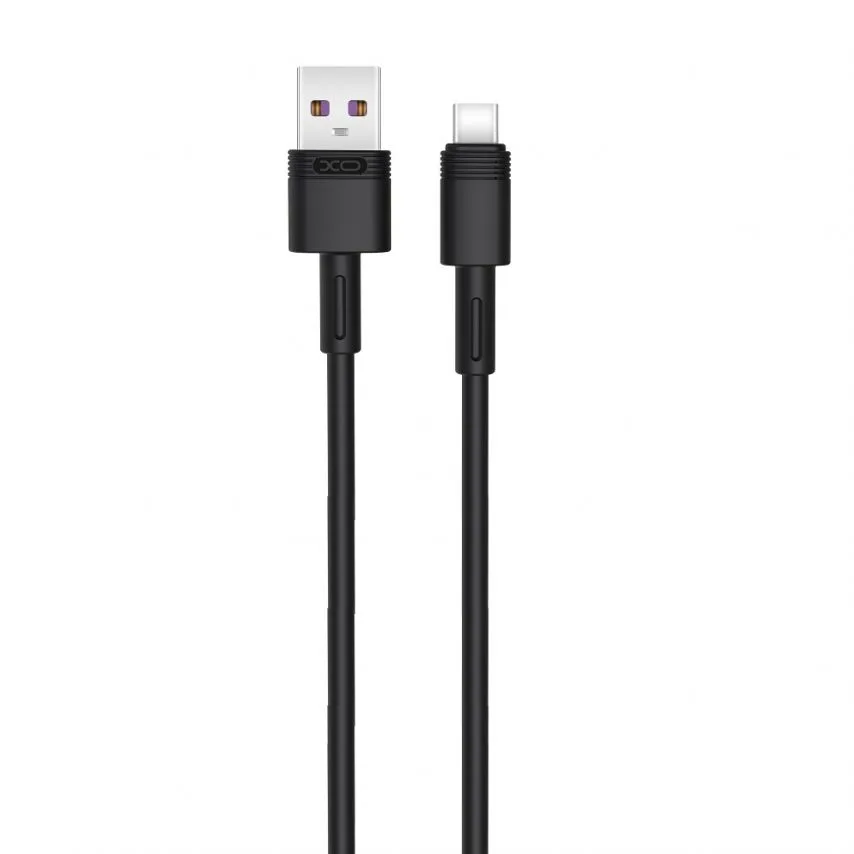 Кабель USB Type-C 5A для швидкого заряджання XO 1м чорний
