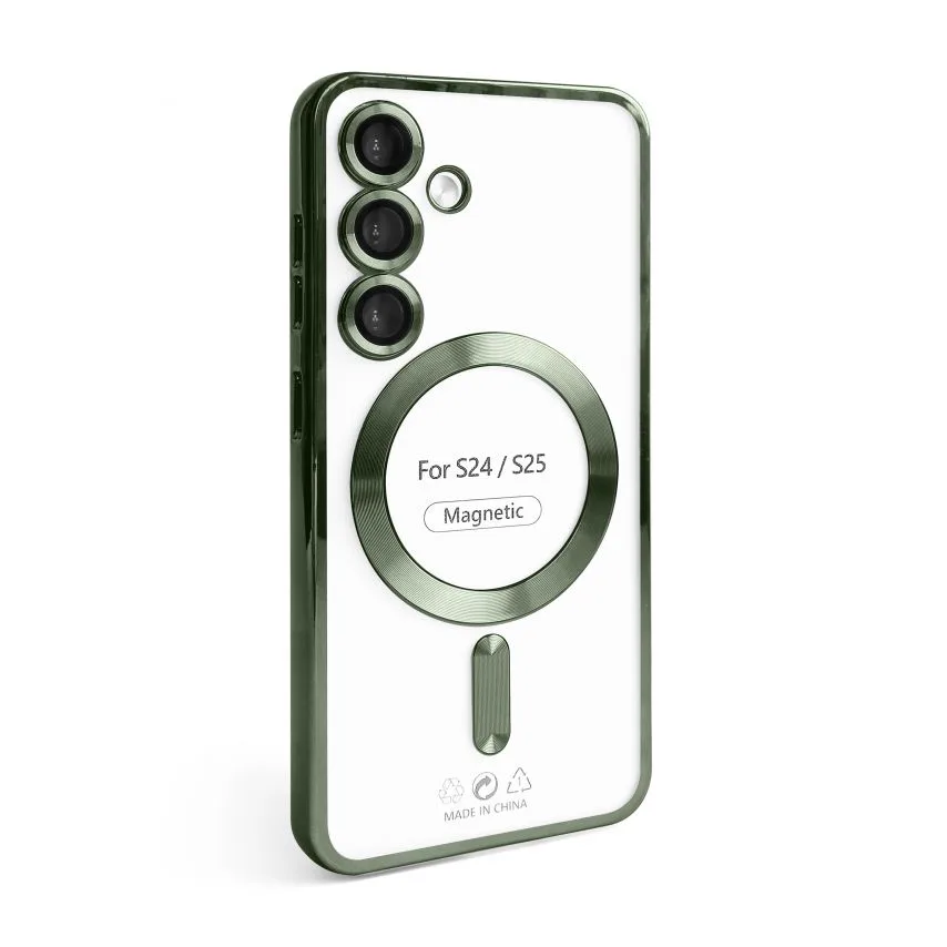 Чохол MagSafe для Samsung S24 S25 пластик силікон зелений
