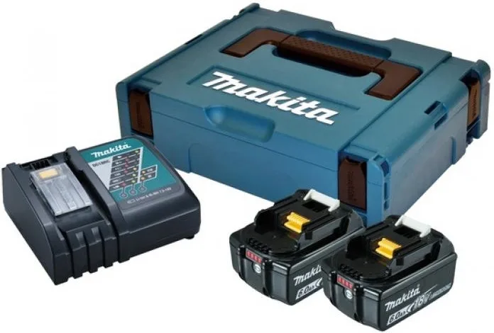 Акумуляторний комплект з зарядним пристроєм Makita 198116-4 LXT BL1860B 2х18В 6А·год ЗП DC18RC у кейсі Makpac.