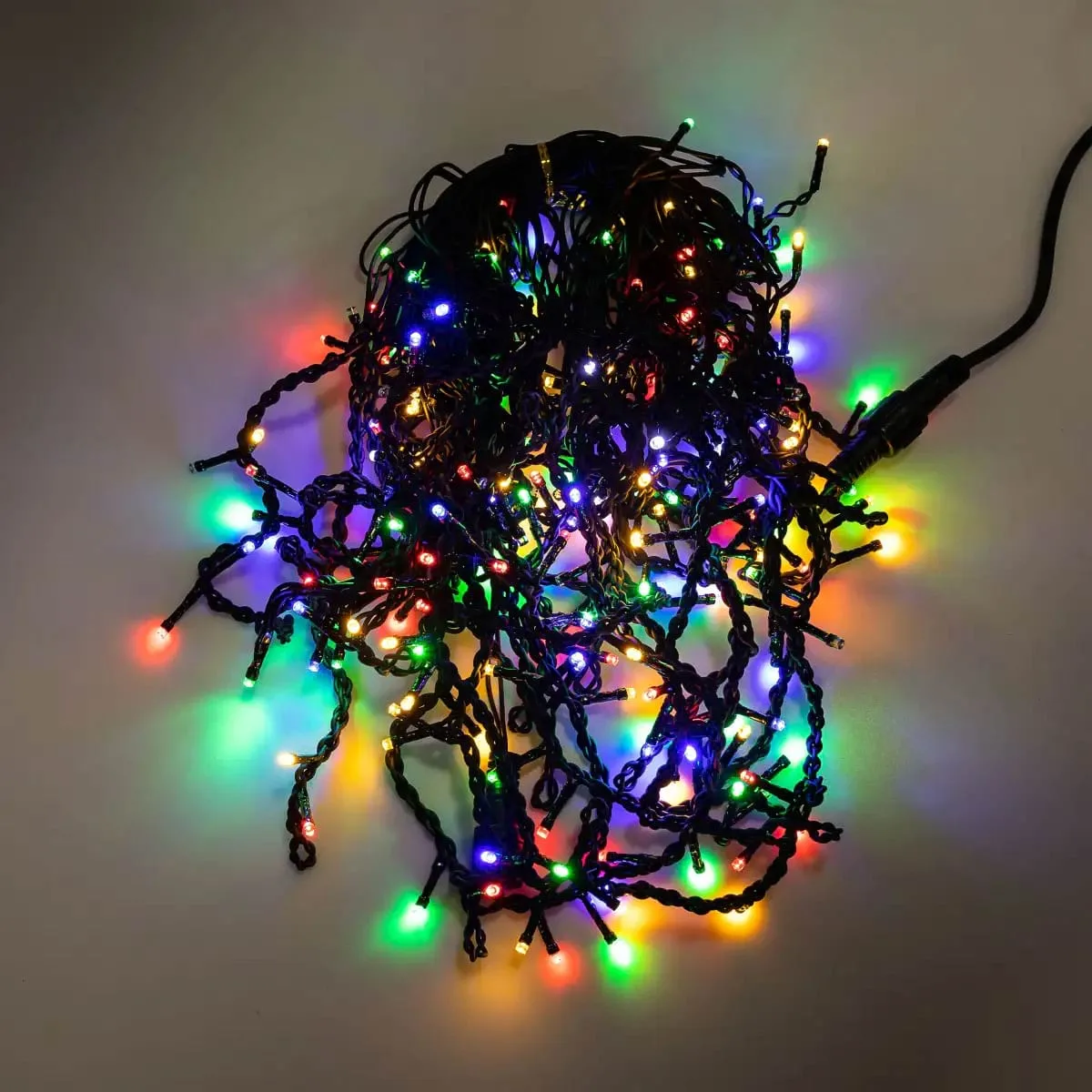 Вулична гірлянда бахрома 12 м 200 led чорний провід мультиколір
