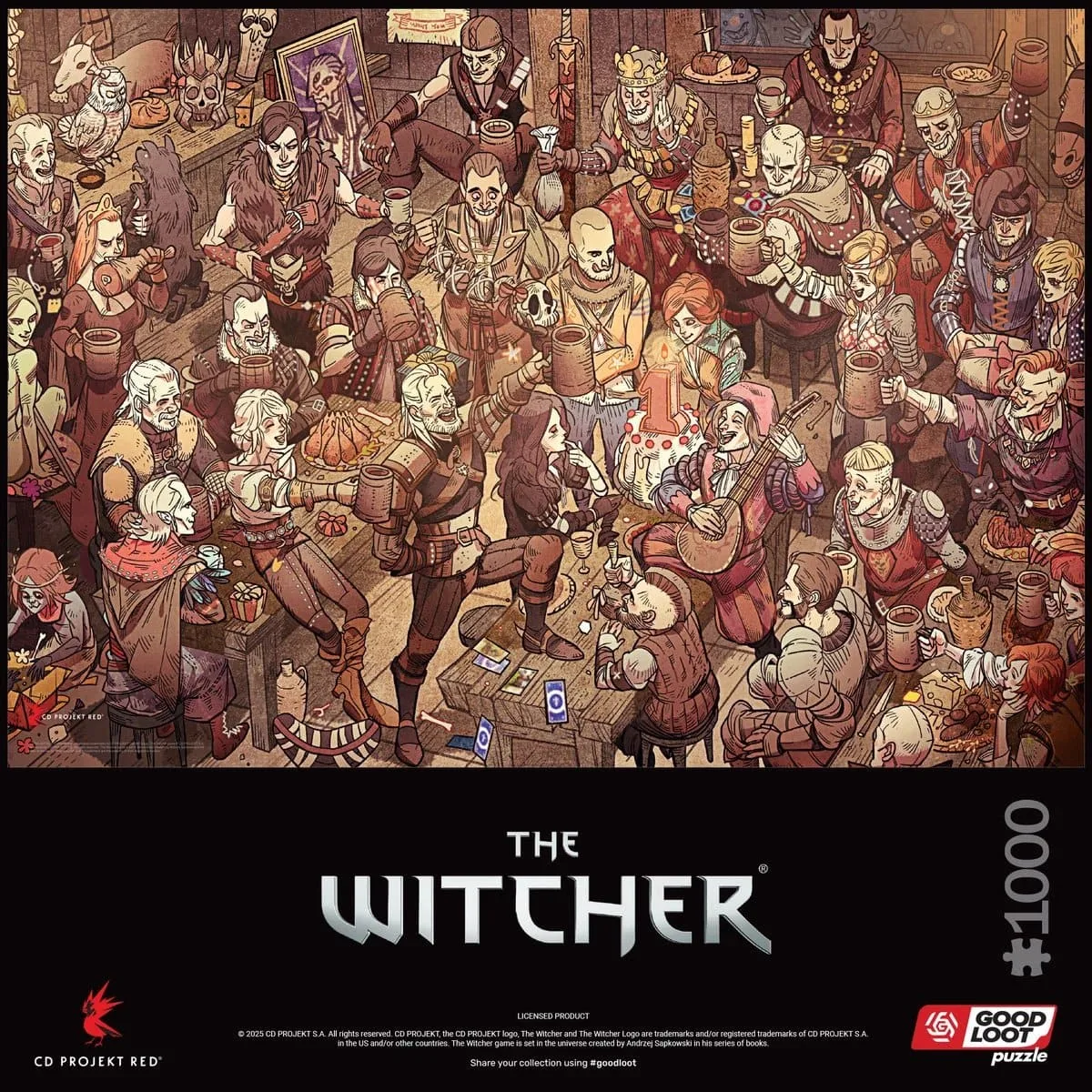 Пазл GoodLoot картонний 1000 елементів The Witcher святкова ілюстрація