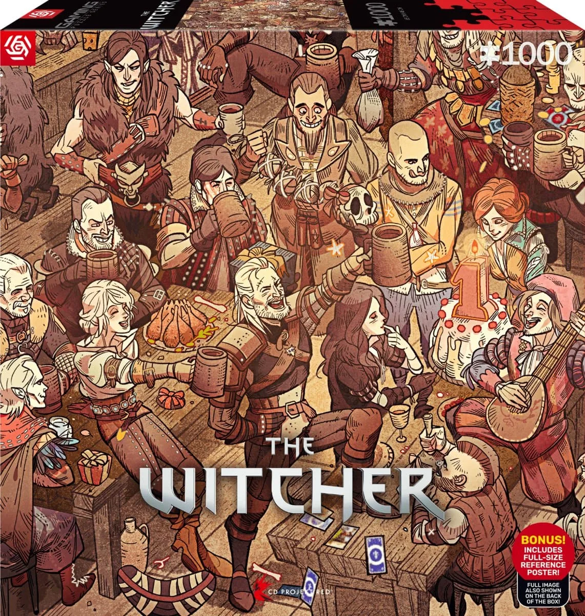 Пазл GoodLoot картонний 1000 елементів The Witcher святкова ілюстрація