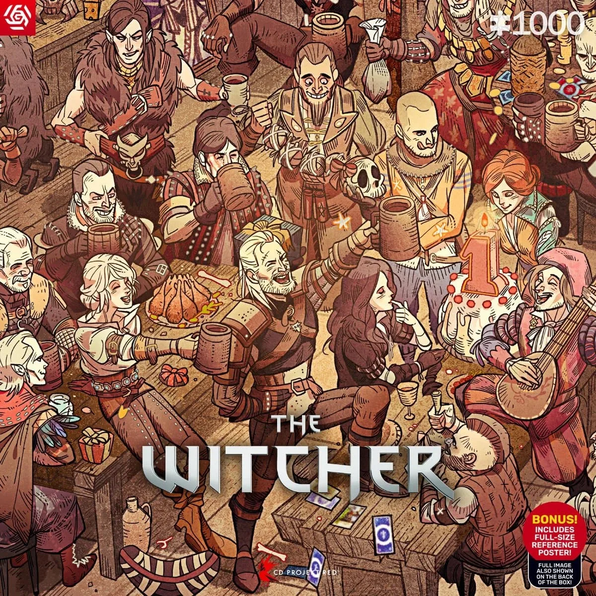 Пазл GoodLoot картонний 1000 елементів The Witcher святкова ілюстрація