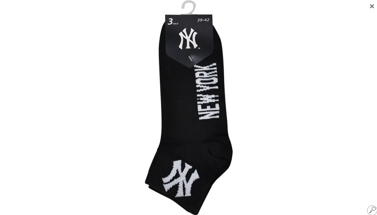 Шкарпетки New York Yankees 73% бавовна 39-42 чорні 3 пари