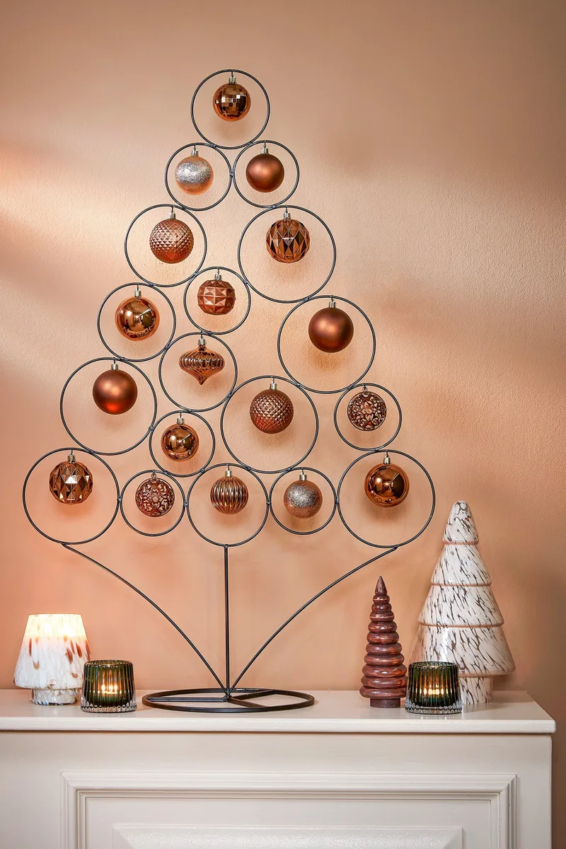 Елочные пластиковые шары Mica Decorations 60 шт Ø 7 6 см шоколадный