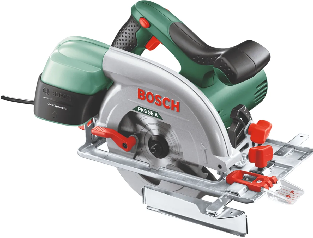 Дискова пила Bosch KS 55 A, 1200 Вт, діаметр 160 мм, вага 3.9 кг.