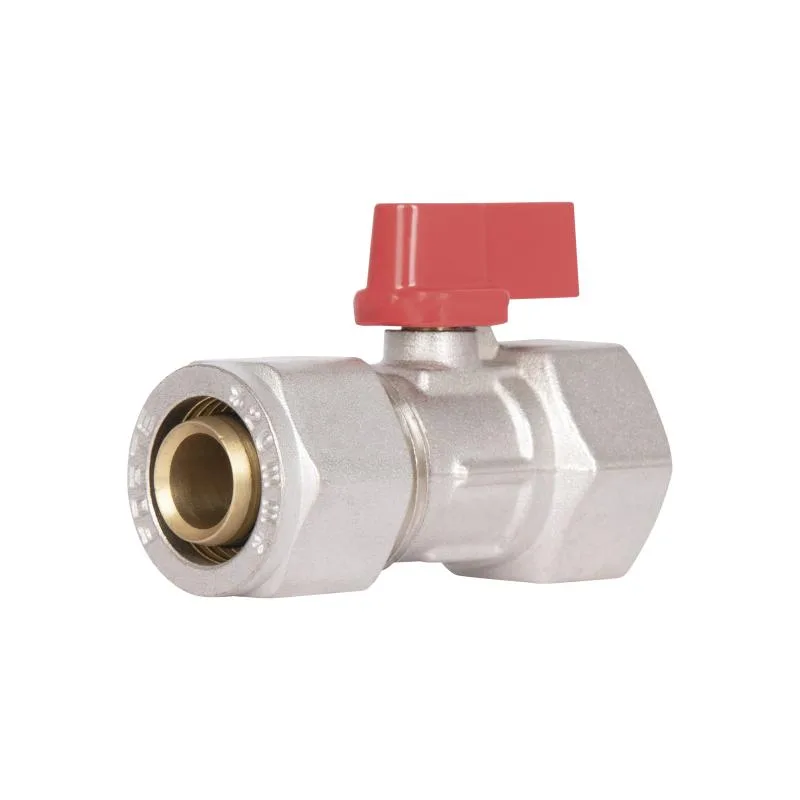 Кран шаровой обжимной Thermo Alliance Forte 20х3/4" латунь никелированная