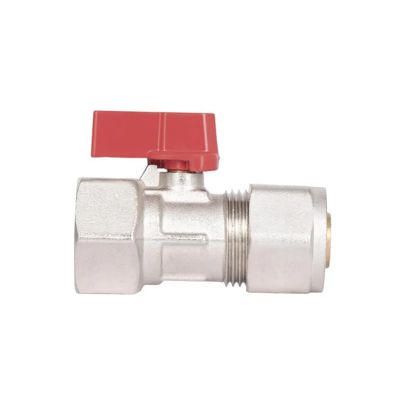 Кран шаровой обжимной Thermo Alliance Forte 20х3/4" латунь никелированная