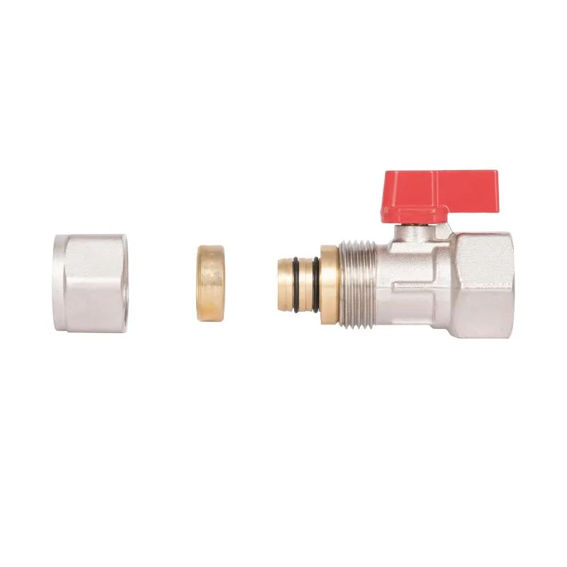 Кран шаровой обжимной Thermo Alliance Forte 20х3/4" латунь никелированная