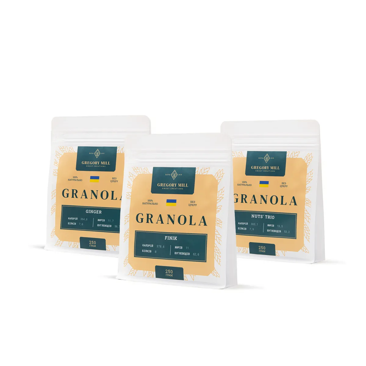 Смачний набір Gregory Set Finik, Nuts’ Trio & Ginger, 750 г