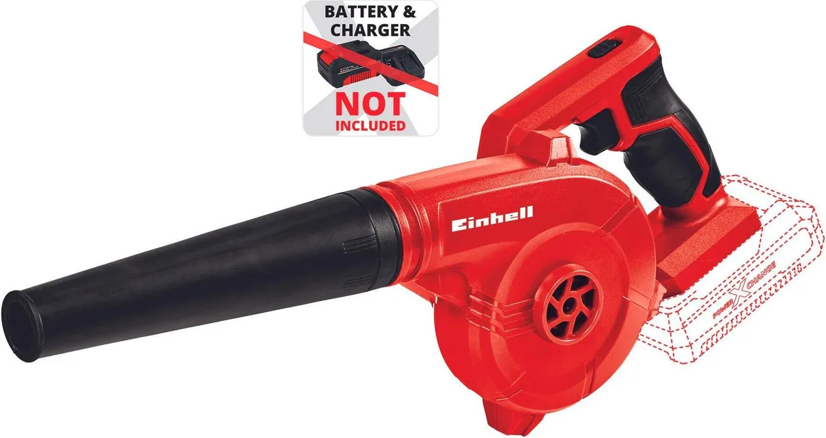 Аккумуляторный вентилятор Einhell TE-CB 18/180 Li - Solo 18В 130/180 км/ч, 3 насадки, 09 кг, без аккумулятора и зарядного устройства