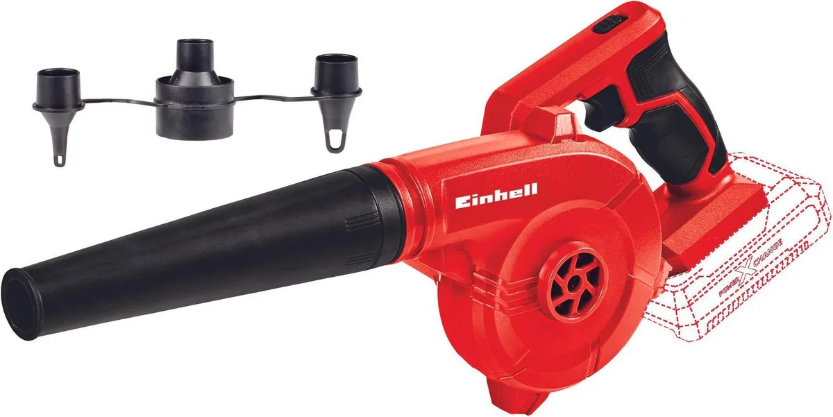 Аккумуляторный вентилятор Einhell TE-CB 18/180 Li - Solo 18В 130/180 км/ч, 3 насадки, 09 кг, без аккумулятора и зарядного устройства