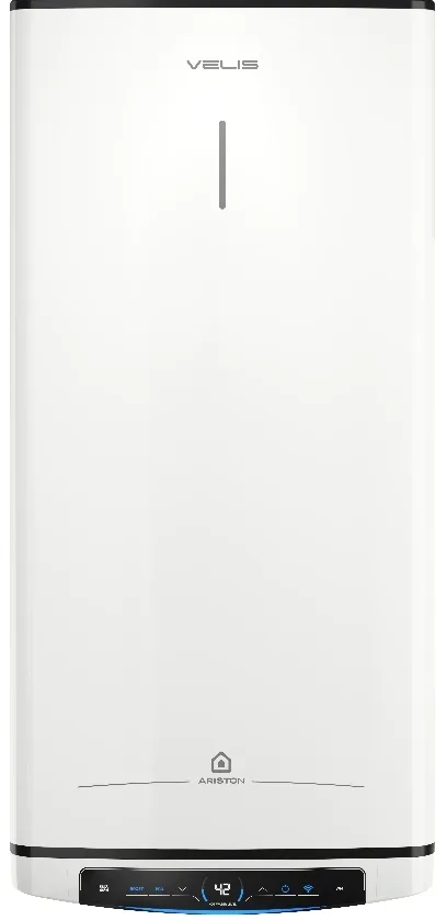 Електричний водонагрівач Ariston плоский Slim VELIS PRO DRY WIFI 100 EU, 100 л, 2*1,5 кВт, з сухим теном, універсальний монтаж, ел