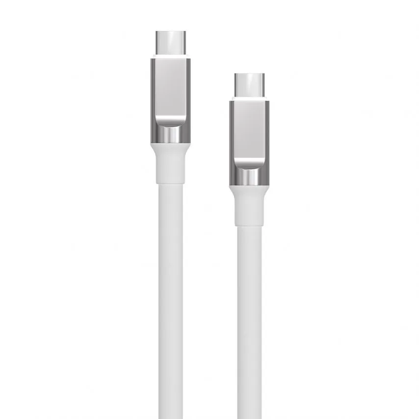 Кабель USB Type-C до Type-C 1м 60Вт білий TPE