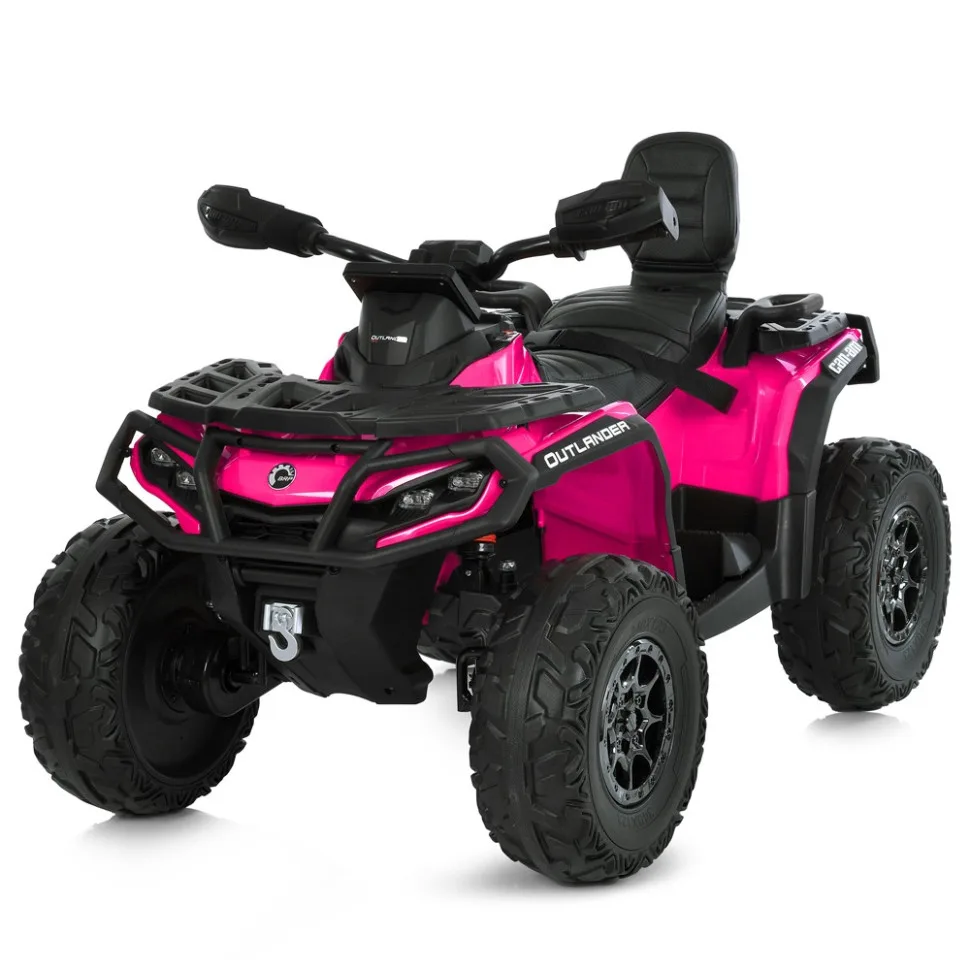Дитячий електромобіль Квадроцикл 24V 4WD 200W 50 кг комбінований рожевий