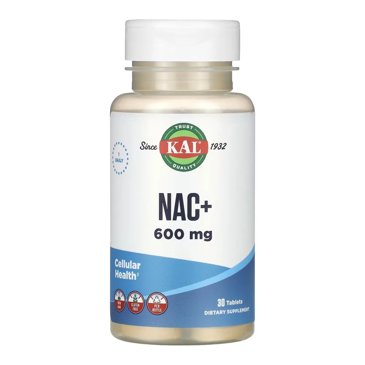 KAL NAC+ 600mg 30 капсул Харчова добавка Без ГМО Без глютену