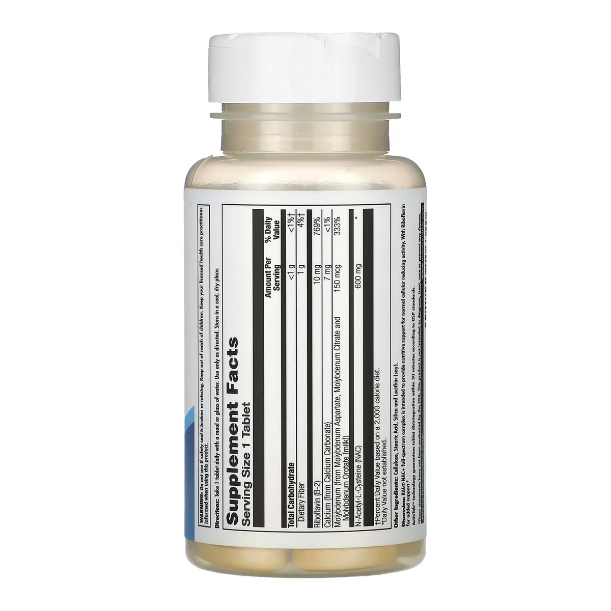 KAL NAC+ 600mg 30 капсул Пищевая добавка Без ГМО Без глютена