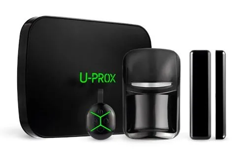 Комплект охранной сигнализации U-Prox MPX LE KF kit Black, U-Prox MPX LE, U-Prox PIR, U-Prox WDC, U-Prox Keyfob B4, беспроводной, черный.