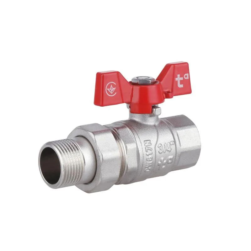 Кран шаровой 3/4" прямой латунный бабочка Thermo Alliance Forte