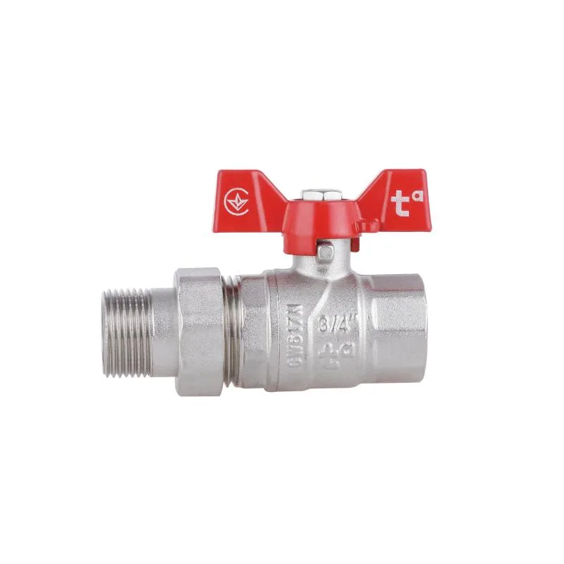 Кран шаровой 3/4" прямой латунный бабочка Thermo Alliance Forte