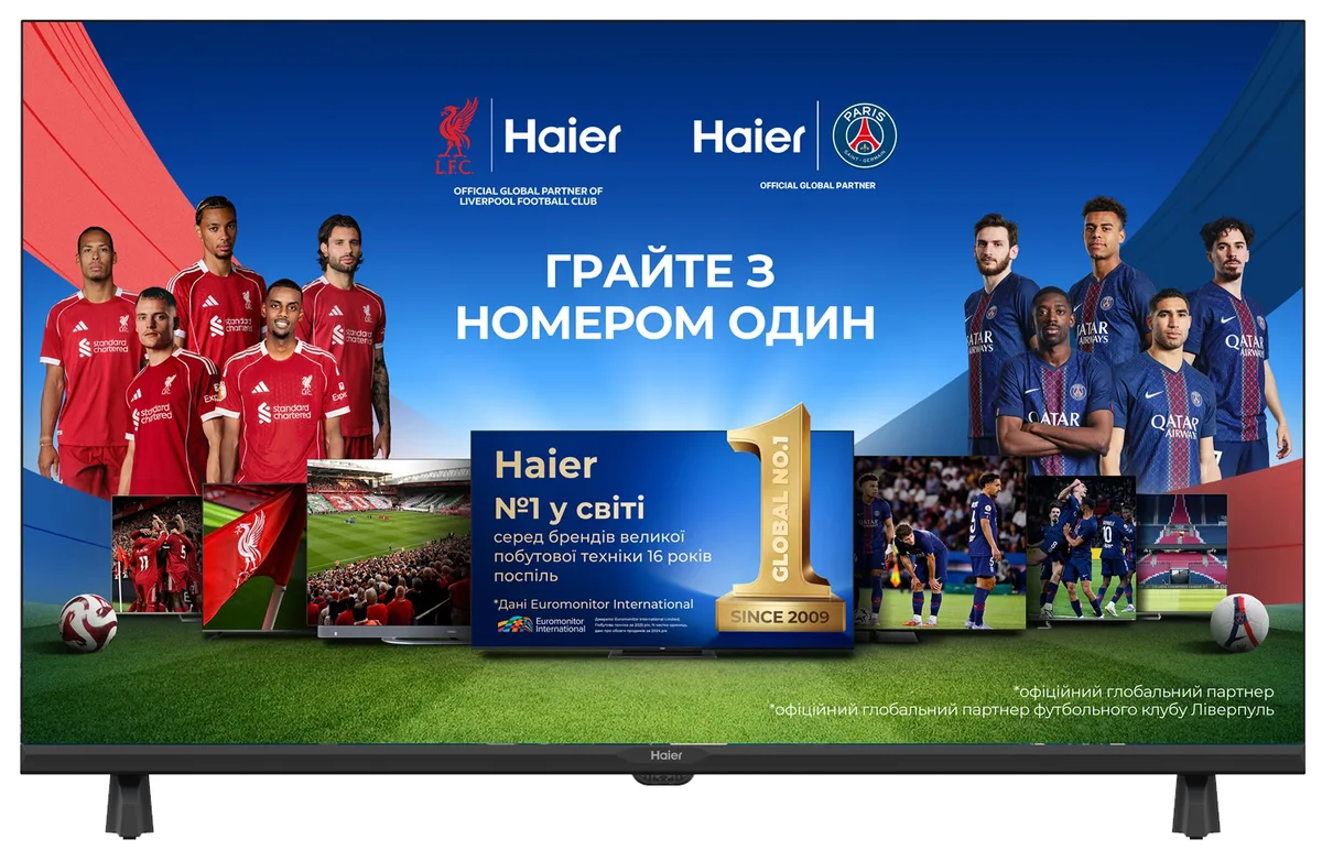 LED-телевізор Haier 32 дюйми Full HD Smart TV чорний