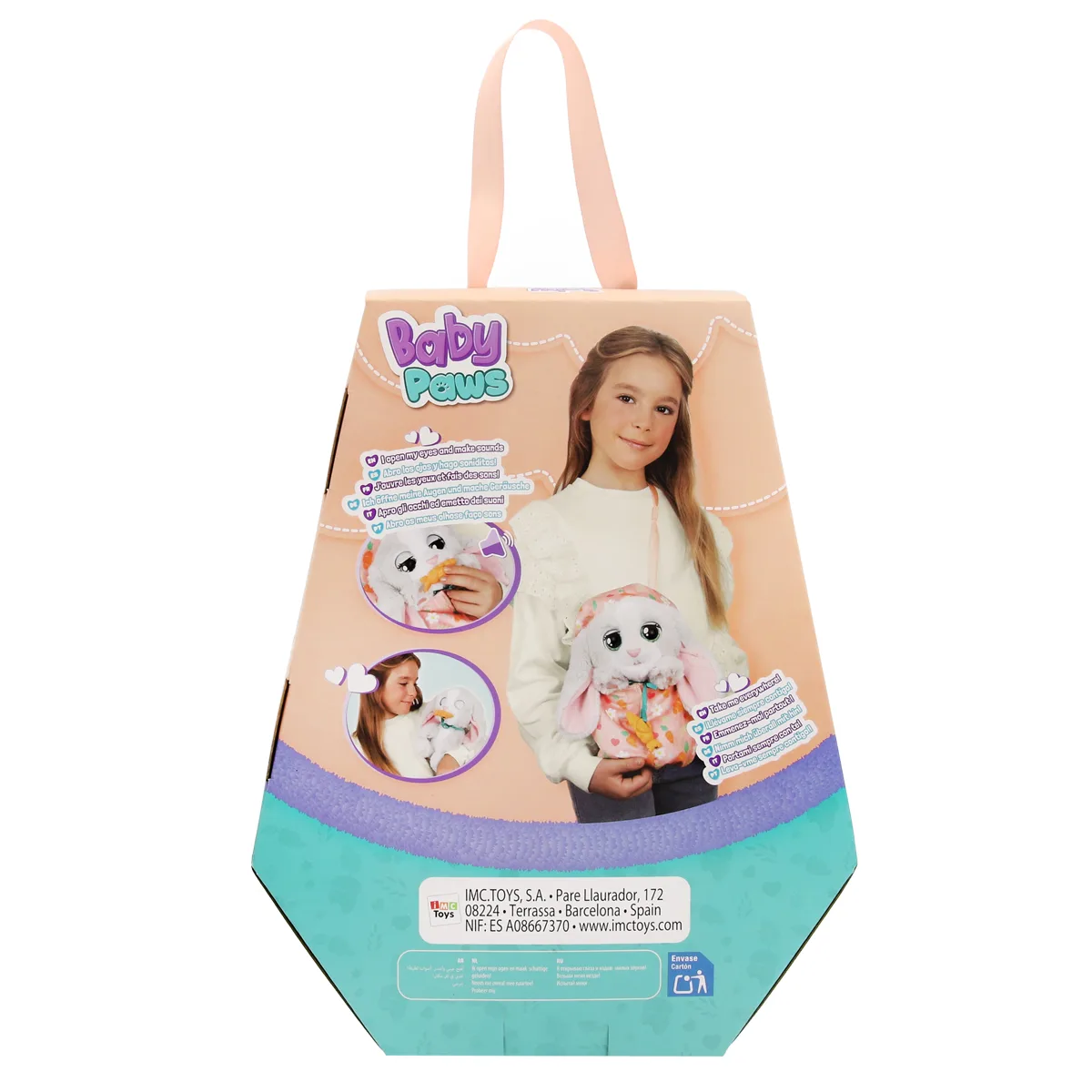 Інтерактивна іграшка Baby Paws текстильна 22х15х14,5 см Біле зайченя