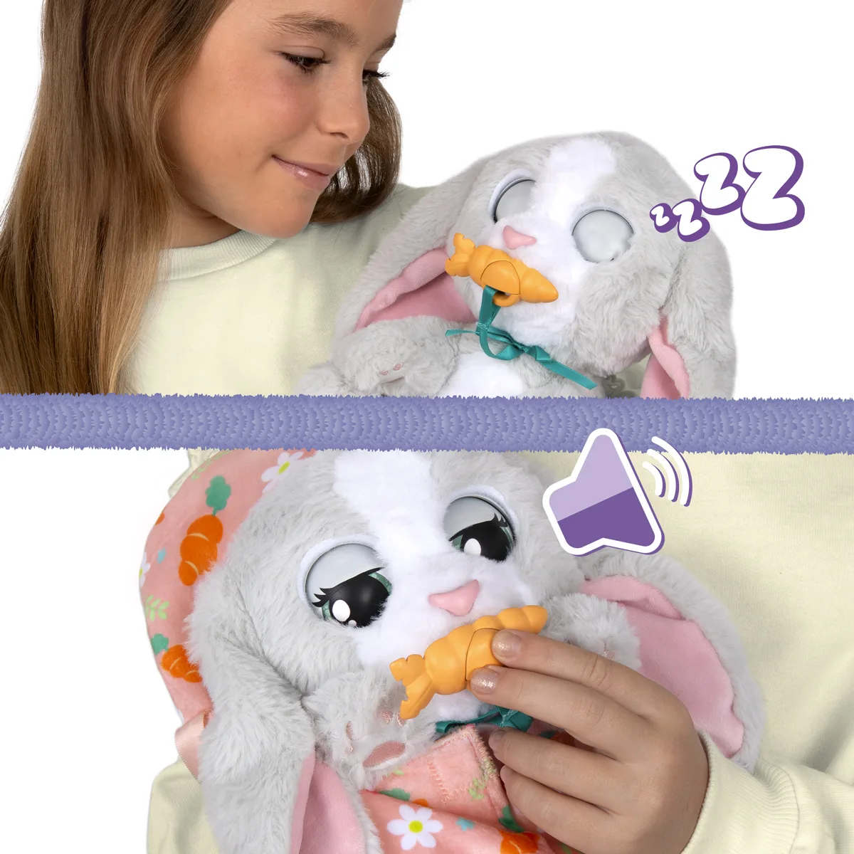 Інтерактивна іграшка Baby Paws текстильна 22х15х14,5 см Біле зайченя