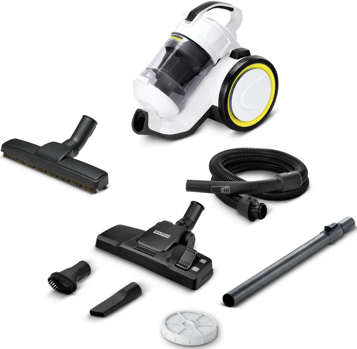 Пилосос Karcher VC 3 Plus Premium, контейнерний, 1600 Вт, об'єм контейнера - 0.9 л, вага - 4.4 кг, фільтр HEPA 13, білий.