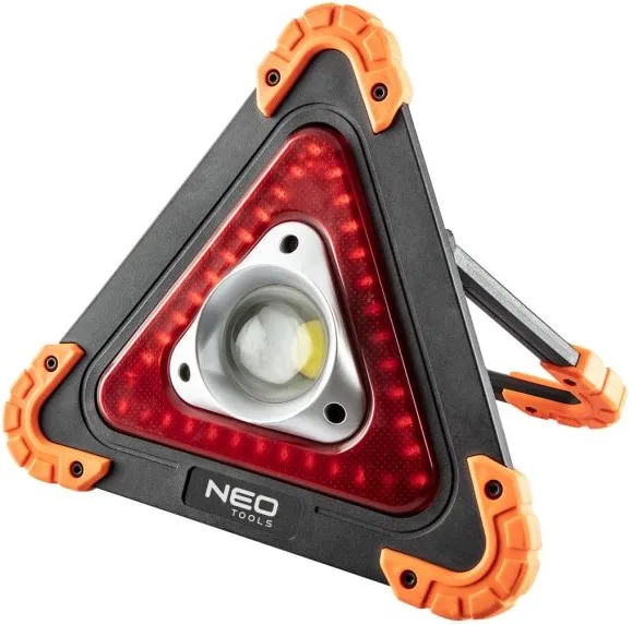 Прожектор на батарейках Neo Tools, трикутний, ААх4, 22x220x45мм, 800лм, 10Вт, 3 функції освітлення, біле/червоне світло