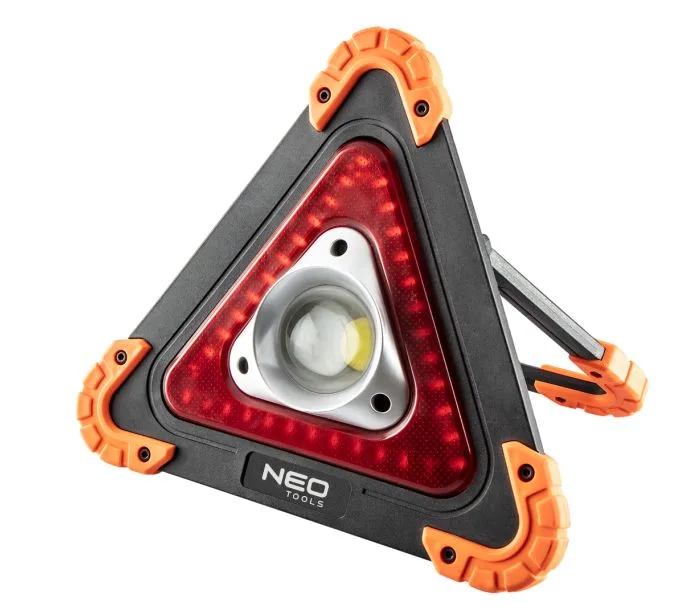 Прожектор на батарейках Neo Tools, трикутний, ААх4, 22x220x45мм, 800лм, 10Вт, 3 функції освітлення, біле/червоне світло