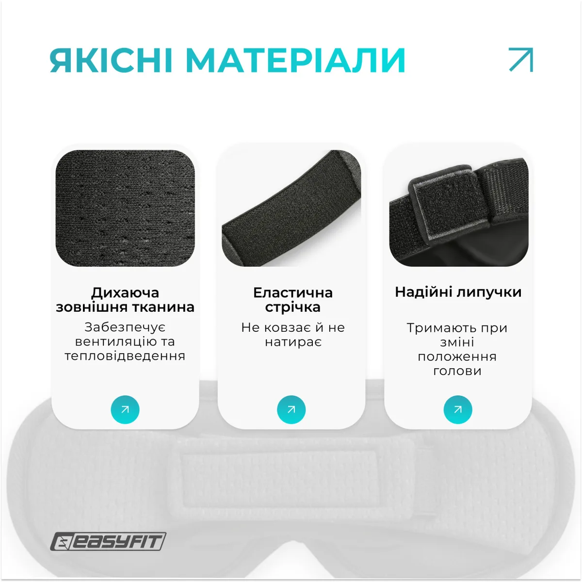 Маска для сна 3D EasyFit Memory Foam 68х22х8,5 см Черная