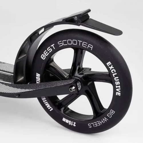 Самокат алюмінієвий Best Scooter з амортизатором для дітей та дорослих з PU колесами 230мм 215мм