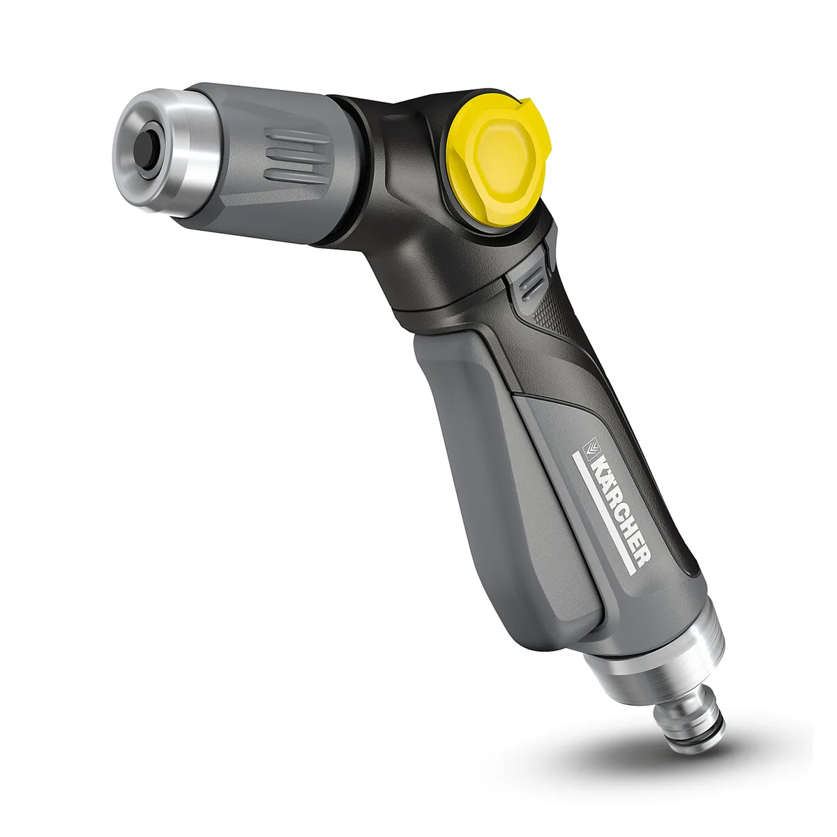 Ручний зрошувач Karcher "Преміум", пістолетного типу, металевий, з можливістю регулювання тиску води та форми струменя.