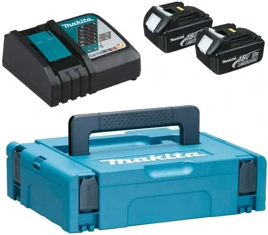 Акумуляторний комплект та зарядний пристрій Makita 197952-5 LX BL1830 2х18В 3А·год ЗП DC18RC у кейсі Makpac1.