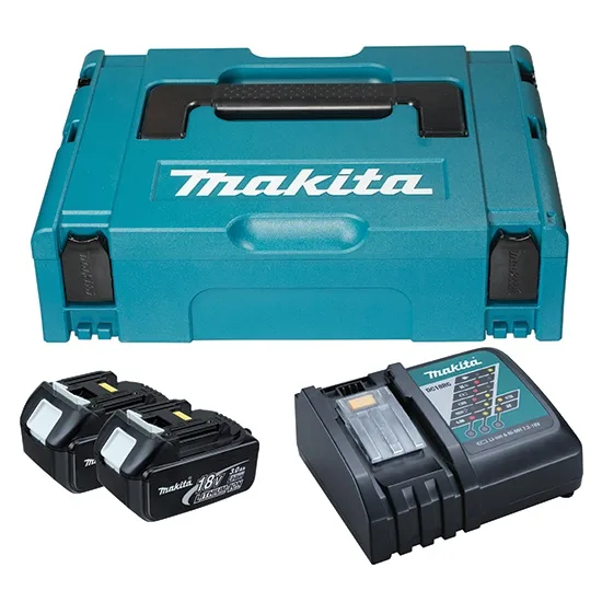 Акумуляторний комплект та зарядний пристрій Makita 197952-5 LX BL1830 2х18В 3А·год ЗП DC18RC у кейсі Makpac1.