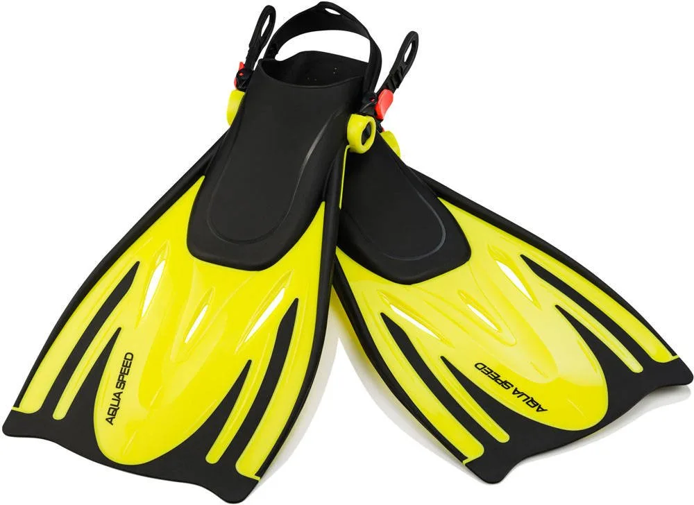 Ласти Aqua Speed гумові 27-31 чорні жовті дитячі