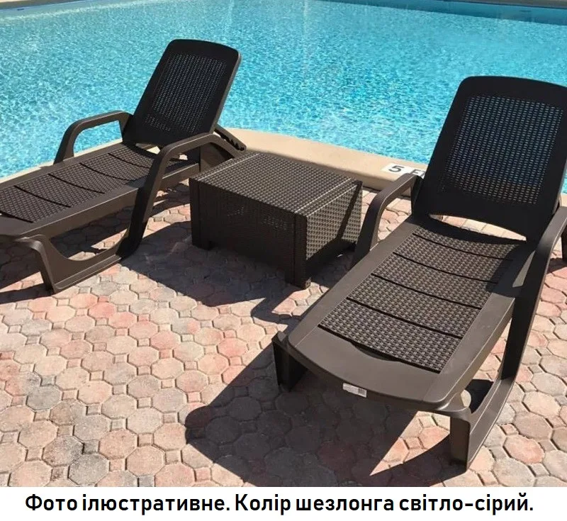 Шезлонг Bica пластиковий 5 положень світло-сірий