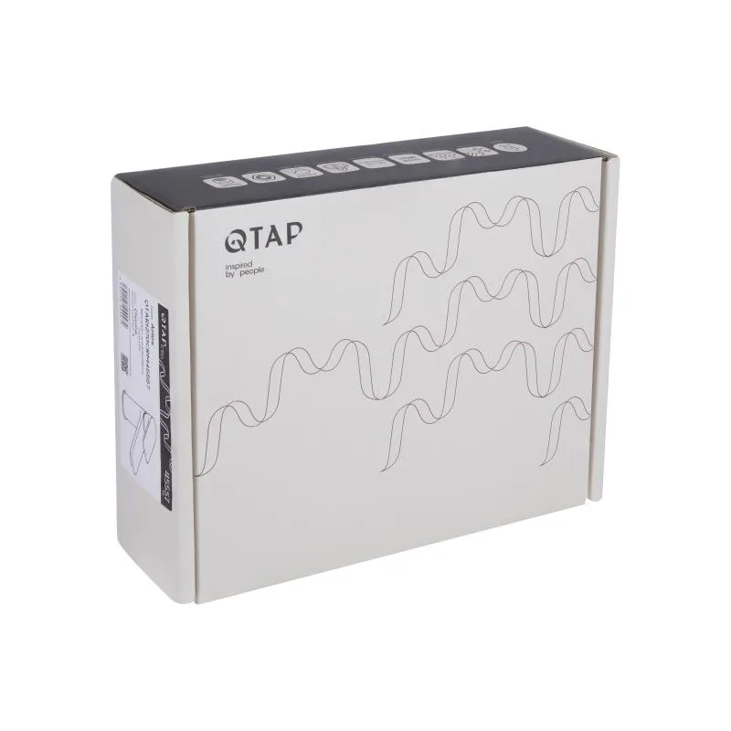 Змішувач для раковини Qtap Aries 270 гнучкий підвід латунь хром 240х182х63 мм
