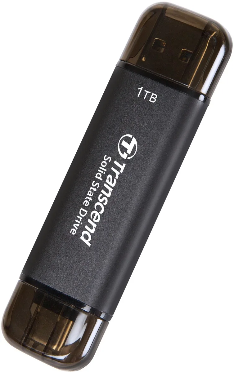 Портативний SSD Transcend 1TB USB 3.2 Type-A Type-C Чорний