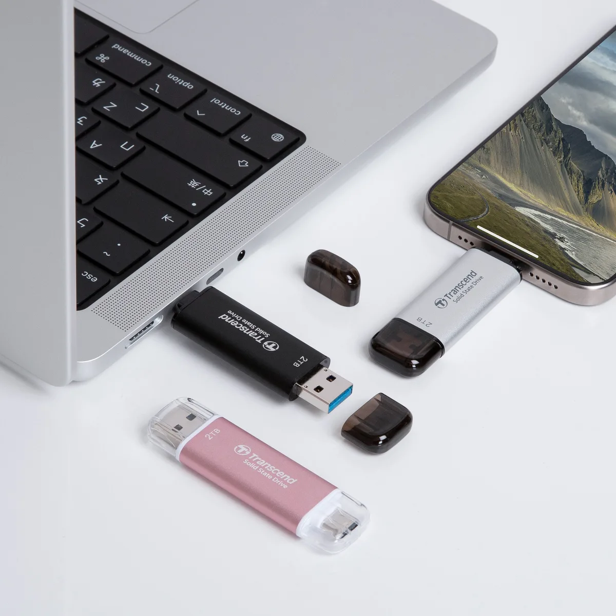 Портативний SSD Transcend 1TB USB 3.2 Type-A Type-C Чорний