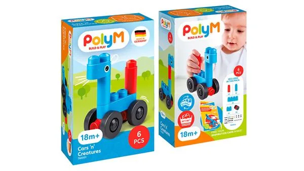 Конструктор PolyM пластик 6 деталей разноцветный
