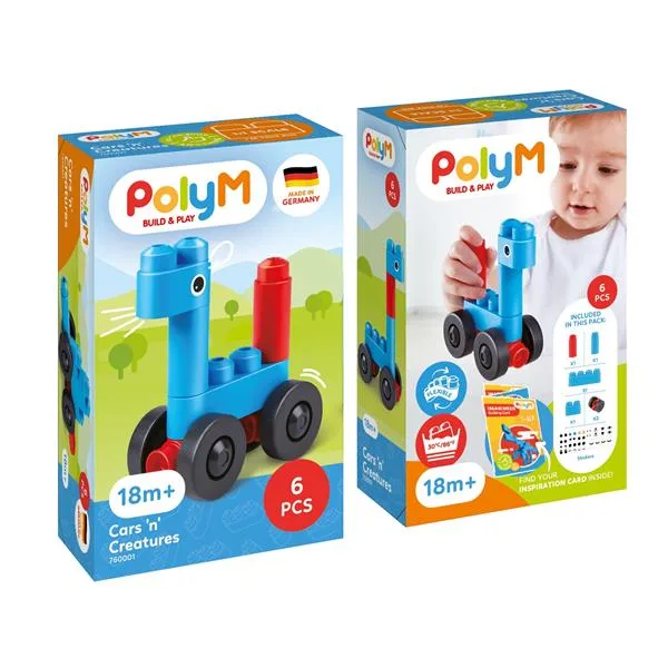 Конструктор PolyM пластик 6 деталей разноцветный