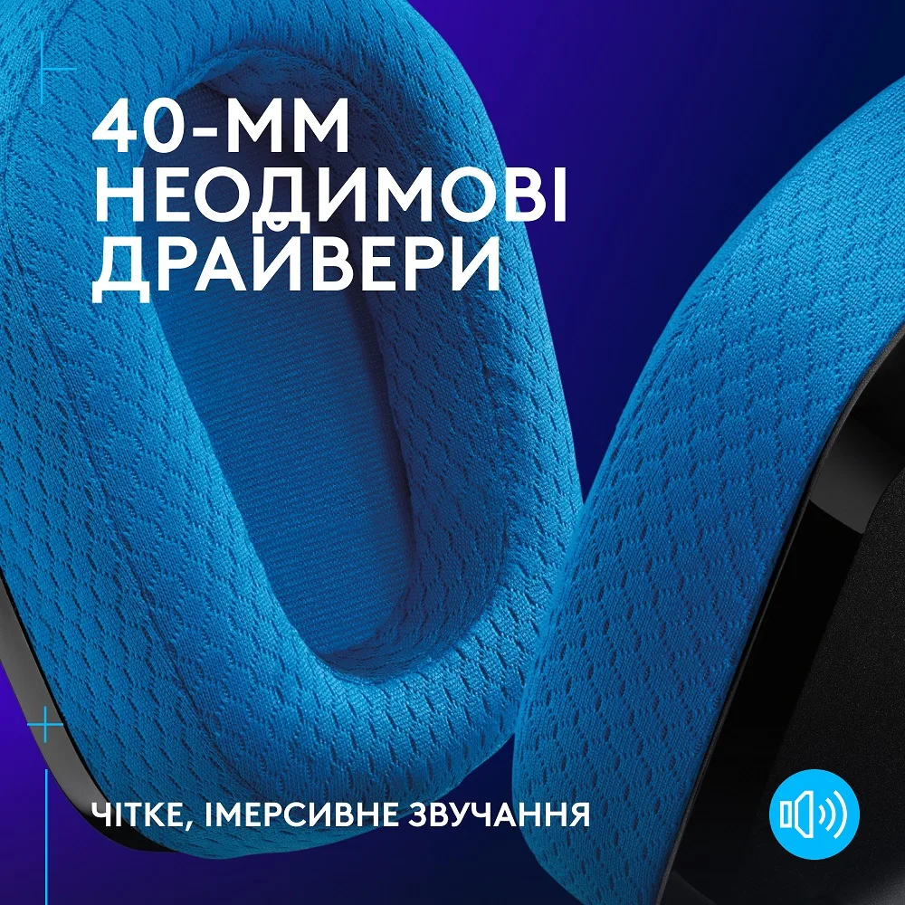 Гарнітура Logitech пластикова повнорозмірна бездротова чорна