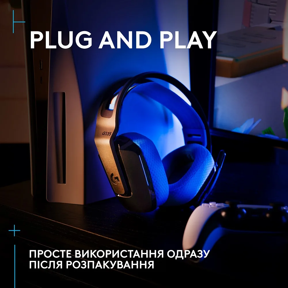 Гарнітура Logitech пластикова повнорозмірна бездротова чорна