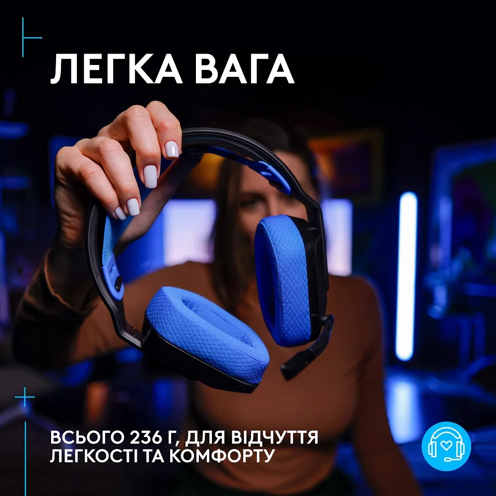 Гарнітура Logitech пластикова повнорозмірна бездротова чорна
