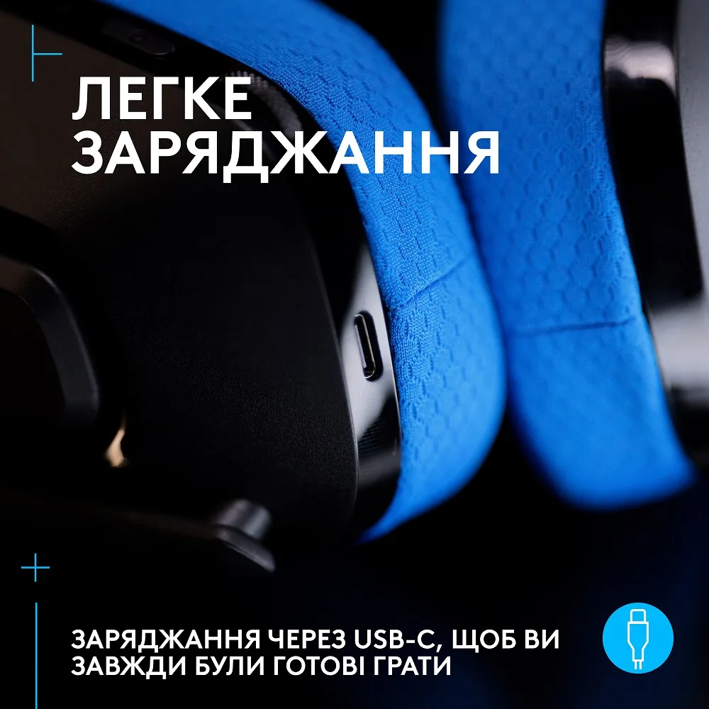 Гарнітура Logitech пластикова повнорозмірна бездротова чорна